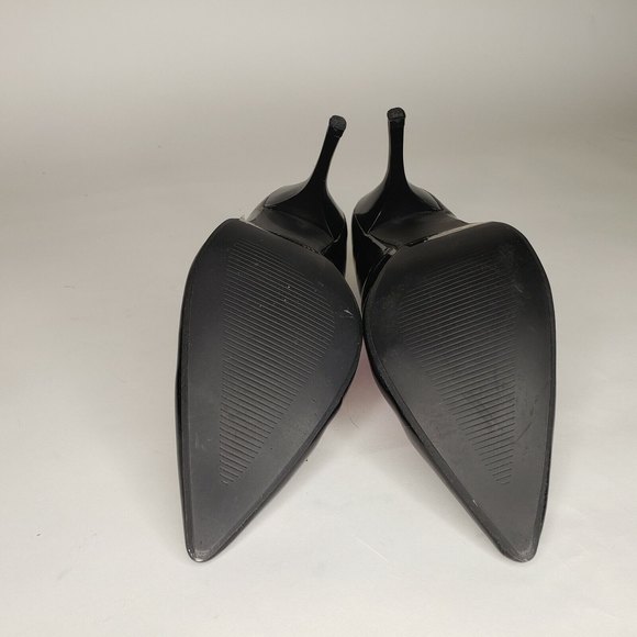 Qupid Black Patent Pumps Stiletto Heels Pointed Toe Size 6.5 - Picture 6 of 6